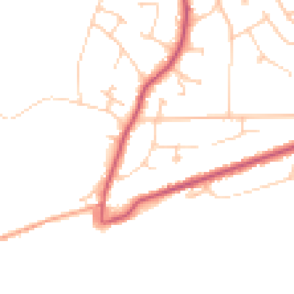 Daytime road noise heatmap for TN39 3BE