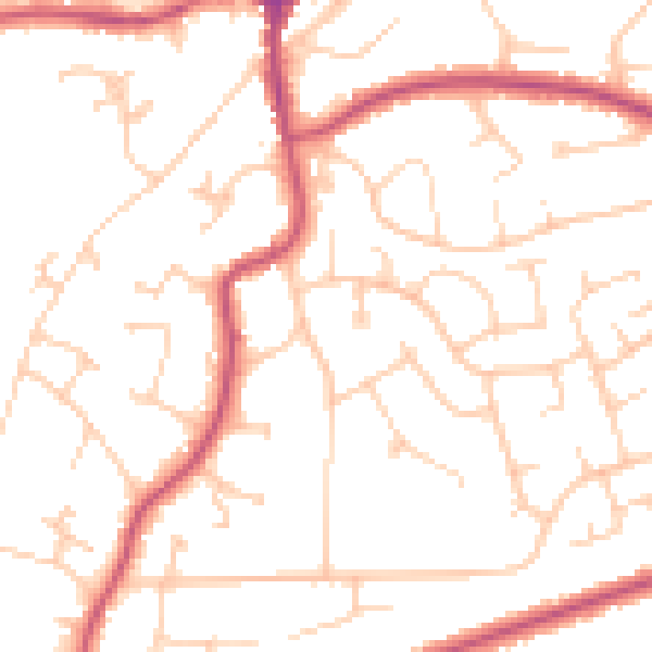 Daytime road noise heatmap for TN39 3BJ