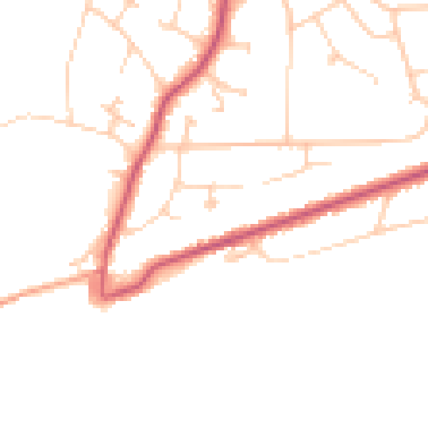 Daytime road noise heatmap for TN39 3BQ