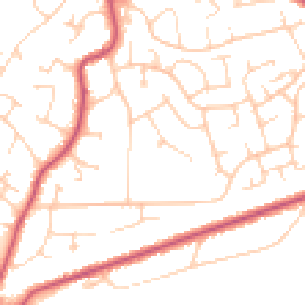 Daytime road noise heatmap for TN39 3BW