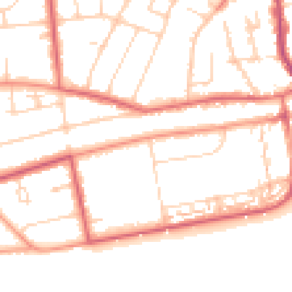 Daytime road noise heatmap for TN39 3DA