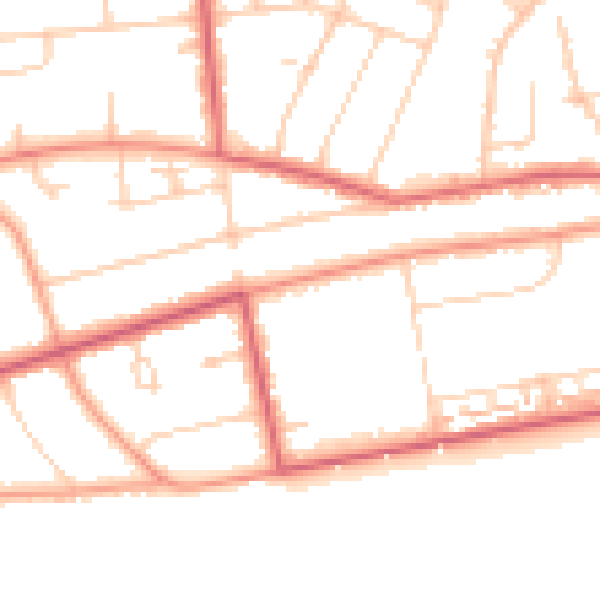 Daytime road noise heatmap for TN39 3DB