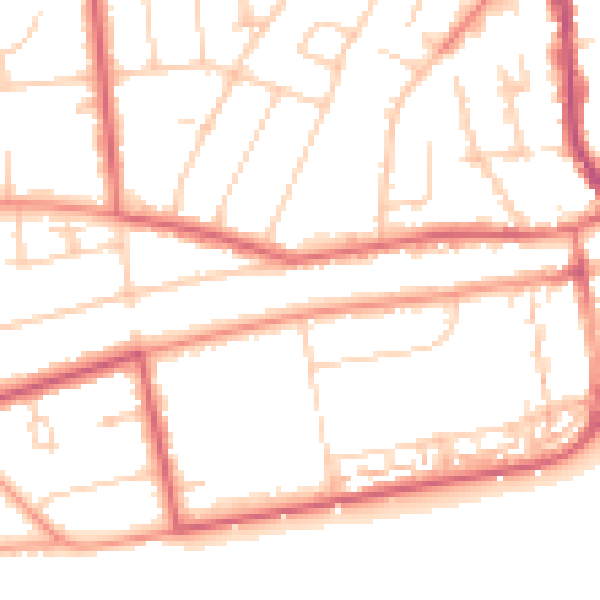 Daytime road noise heatmap for TN39 3DD
