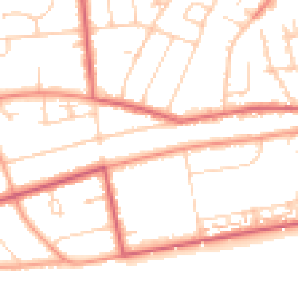 Daytime road noise heatmap for TN39 3DE