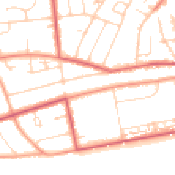 Daytime road noise heatmap for TN39 3DF