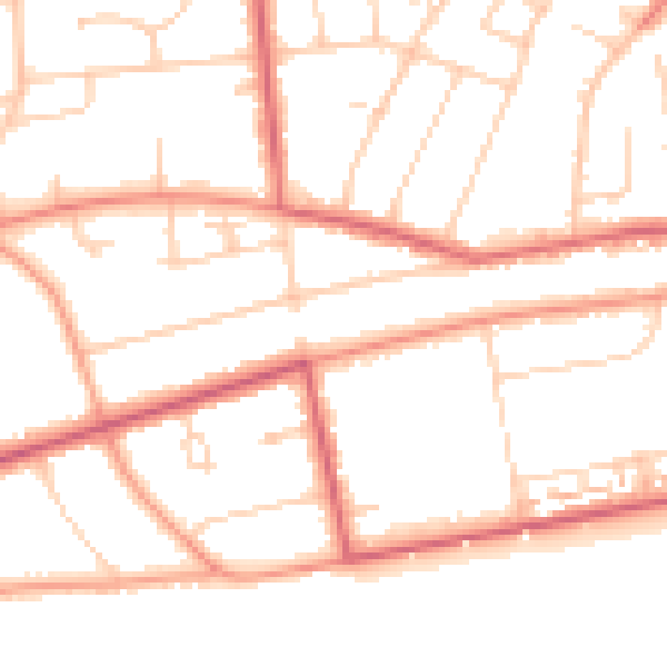 Daytime road noise heatmap for TN39 3DH