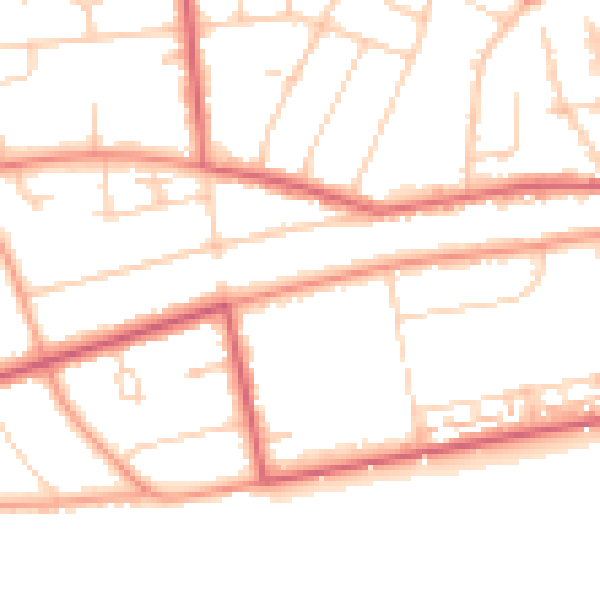 Daytime road noise heatmap for TN39 3DL