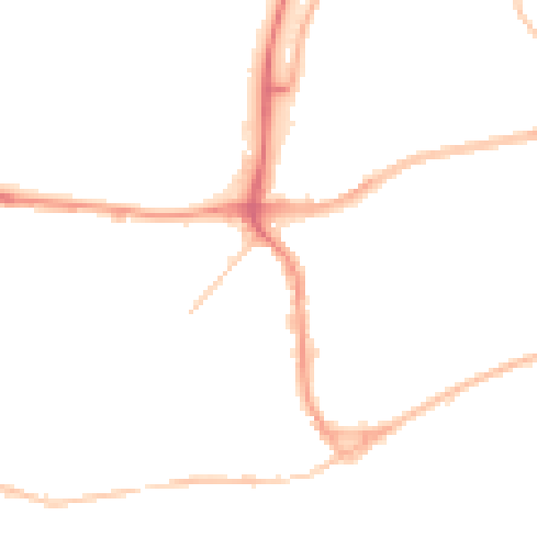 Night-time road noise heatmap for TN39 3FE
