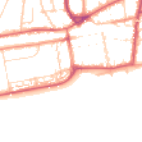 Daytime road noise heatmap for TN39 3HS