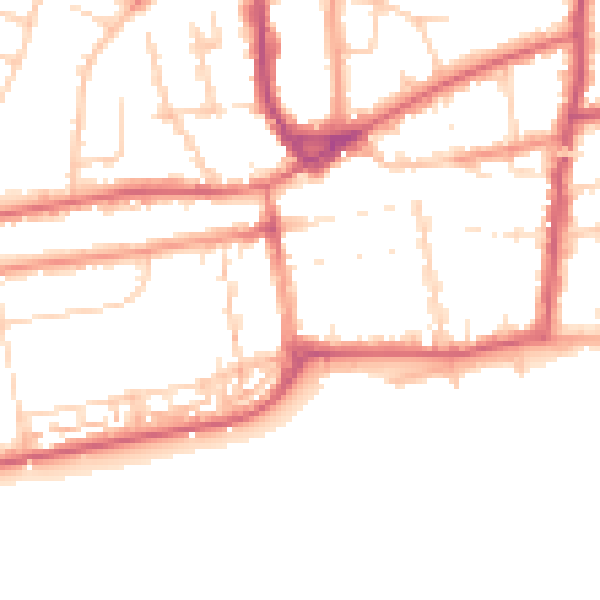Daytime road noise heatmap for TN39 3JD