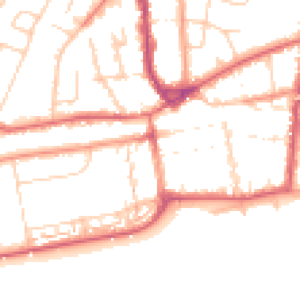 Daytime road noise heatmap for TN39 3JL