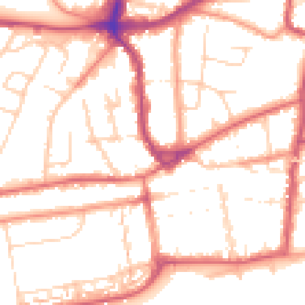 Daytime road noise heatmap for TN39 3JR