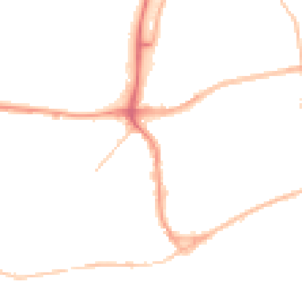 Night-time road noise heatmap for TN39 3LB