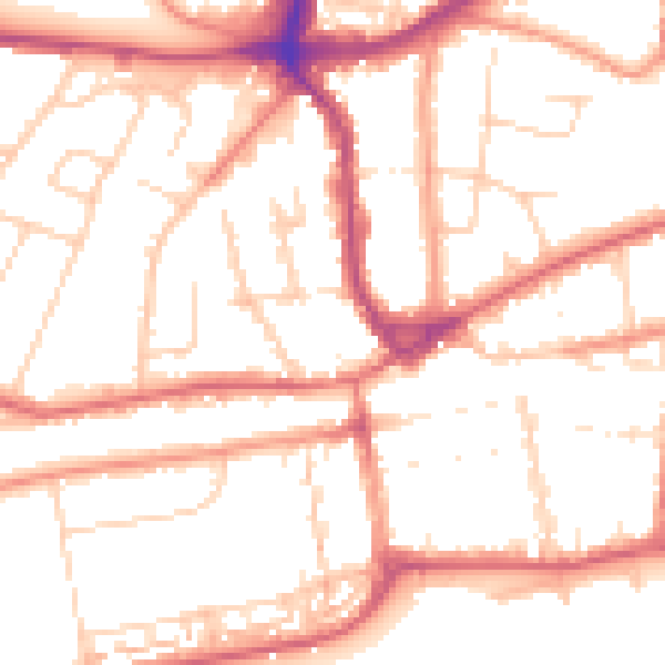 Daytime road noise heatmap for TN39 3PB