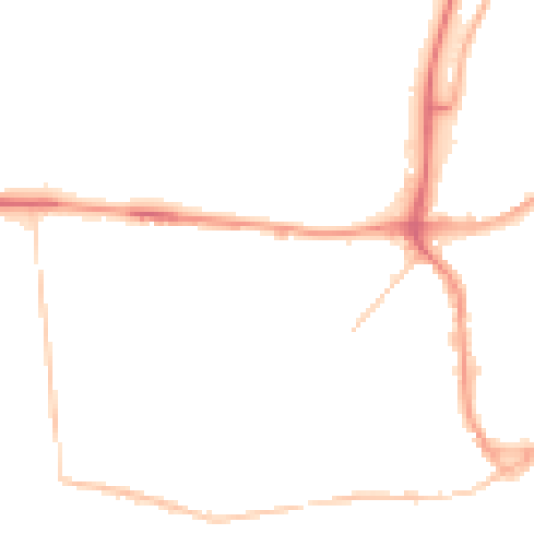 Night-time road noise heatmap for TN39 3PN