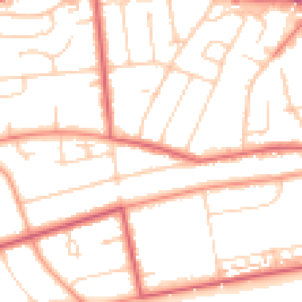 Daytime road noise heatmap for TN39 3PX