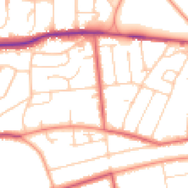 Daytime road noise heatmap for TN39 3QY