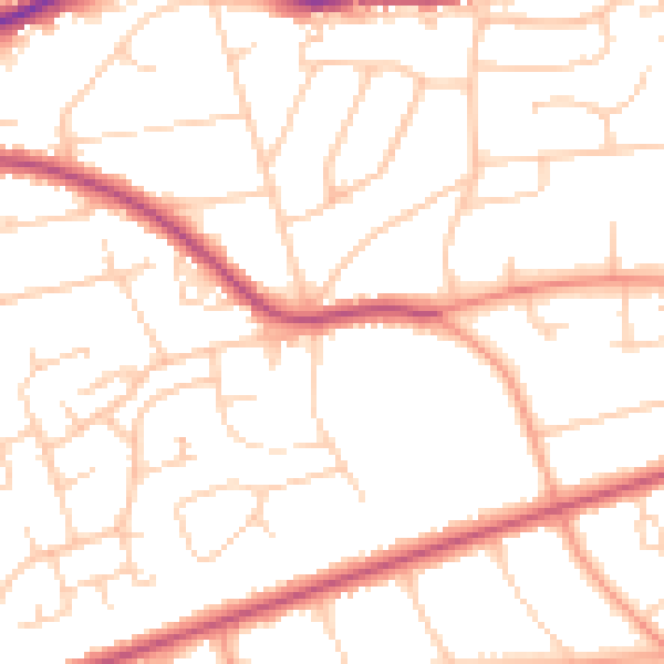 Daytime road noise heatmap for TN39 3RB