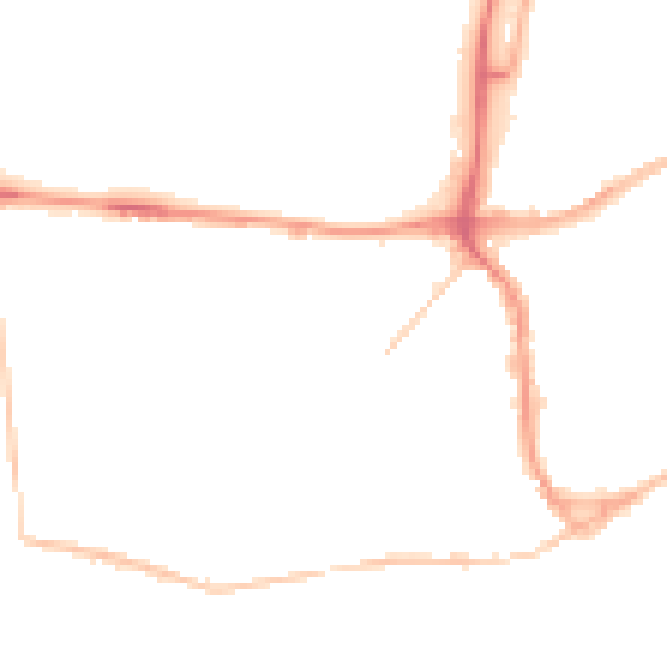 Night-time road noise heatmap for TN39 3YF
