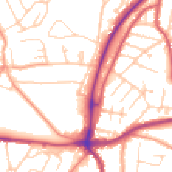 Daytime road noise heatmap for TN39 4AG