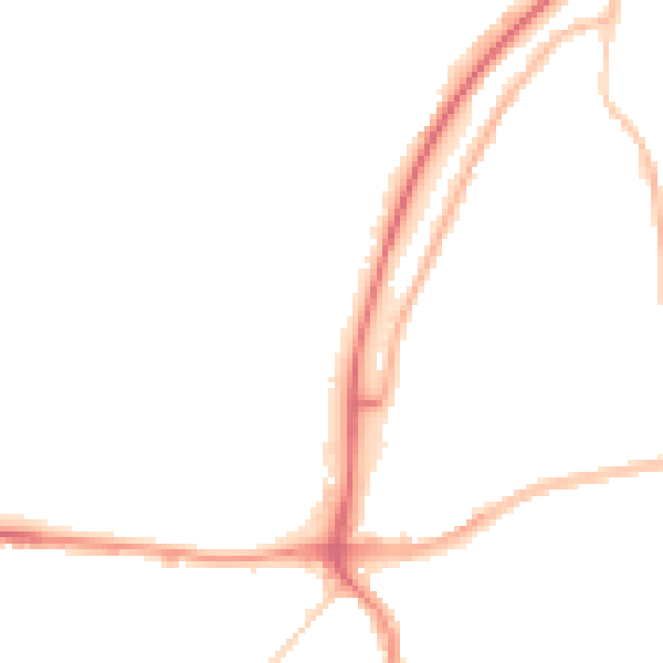 Night-time road noise heatmap for TN39 4AG