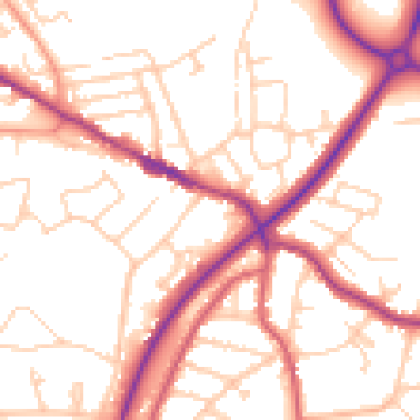Daytime road noise heatmap for TN39 4BE