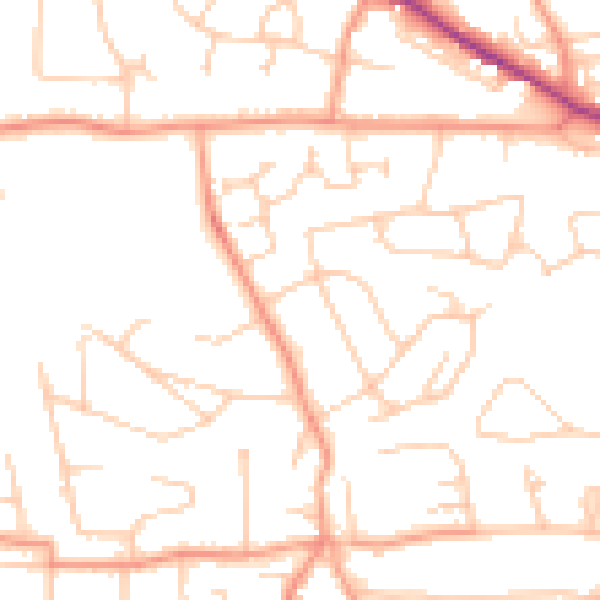 Daytime road noise heatmap for TN39 4DD