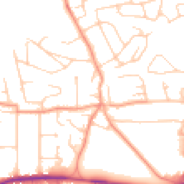 Daytime road noise heatmap for TN39 4EW