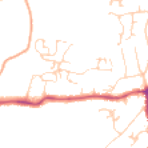 Daytime road noise heatmap for TN39 4FQ