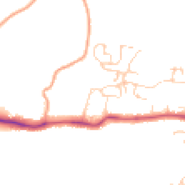 Daytime road noise heatmap for TN39 4FR
