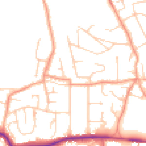 Daytime road noise heatmap for TN39 4HN