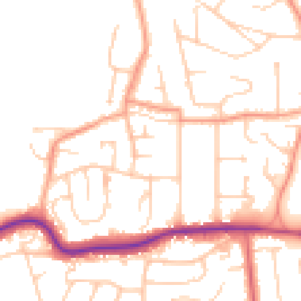 Daytime road noise heatmap for TN39 4JR