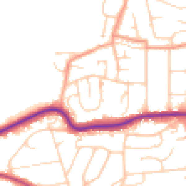 Daytime road noise heatmap for TN39 4JT