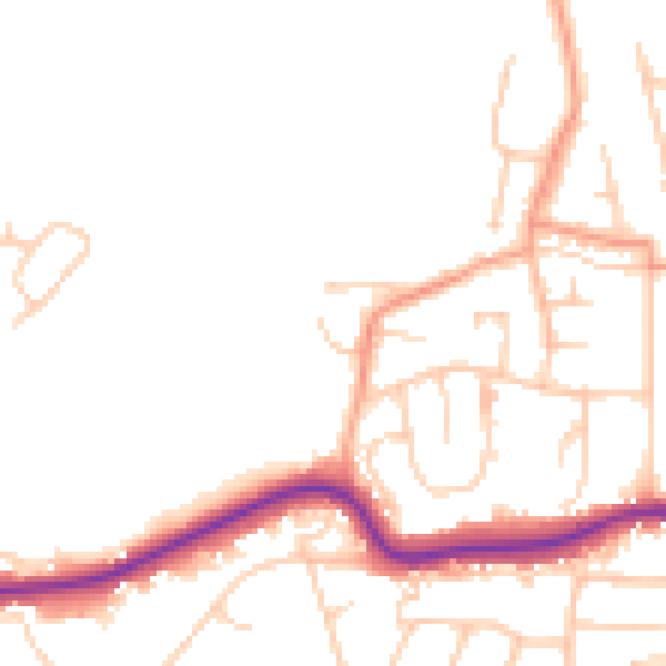 Daytime road noise heatmap for TN39 4LU