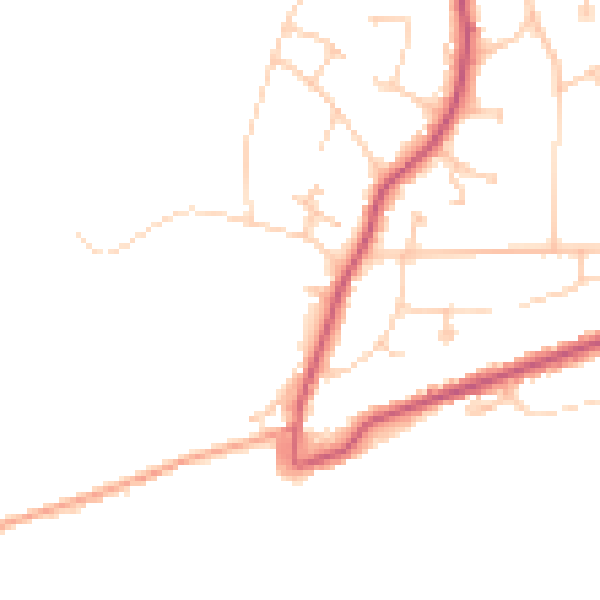 Daytime road noise heatmap for TN39 4TR