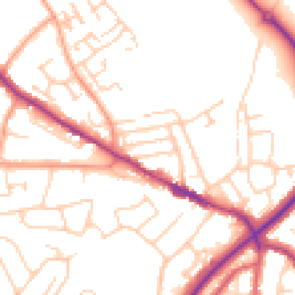 Daytime road noise heatmap for TN39 5BU