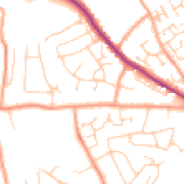 Daytime road noise heatmap for TN39 5DX