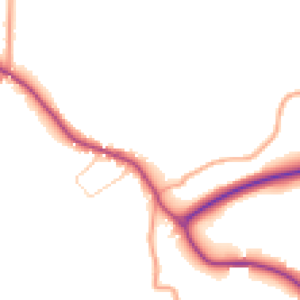 Daytime road noise heatmap for TN39 5FE