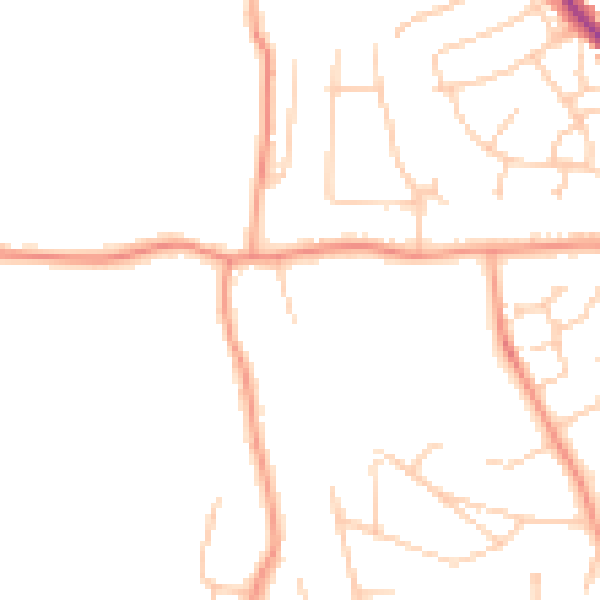Daytime road noise heatmap for TN39 5HS