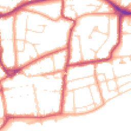 Daytime road noise heatmap for TN40 1BF