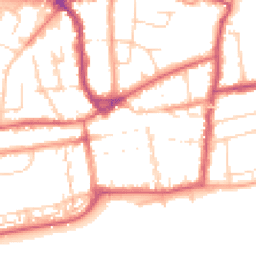 Daytime road noise heatmap for TN40 1DX