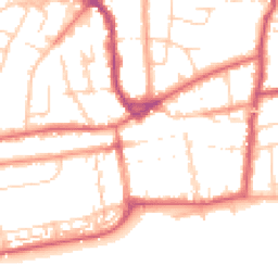 Daytime road noise heatmap for TN40 1DY