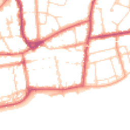Daytime road noise heatmap for TN40 1HN