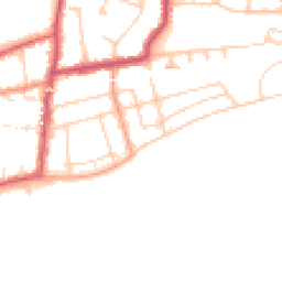 Daytime road noise heatmap for TN40 1NW