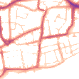Daytime road noise heatmap for TN40 1RB