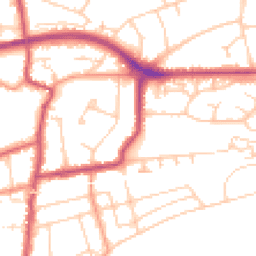 Daytime road noise heatmap for TN40 1SJ