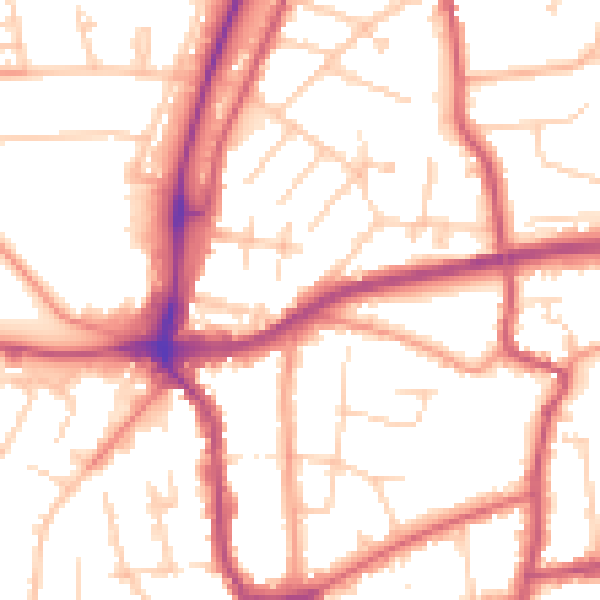 Daytime road noise heatmap for TN40 2AA