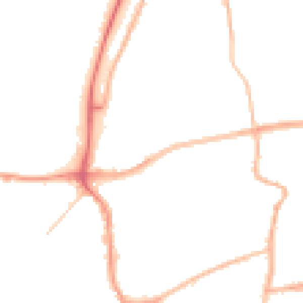 Night-time road noise heatmap for TN40 2AA