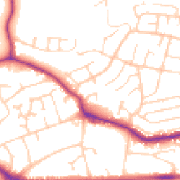 Daytime road noise heatmap for TN40 2FB