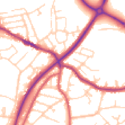 Daytime road noise heatmap for TN40 2FH